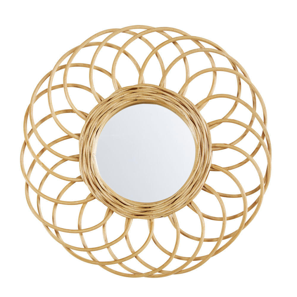 BUCOLIQUE - Miroir rond en rotin D34