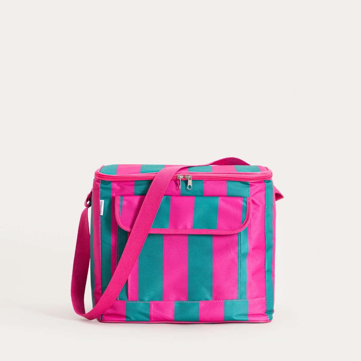 Torba termiczna RAYAS w różowo-turkusowe paski 32x23x28 cm