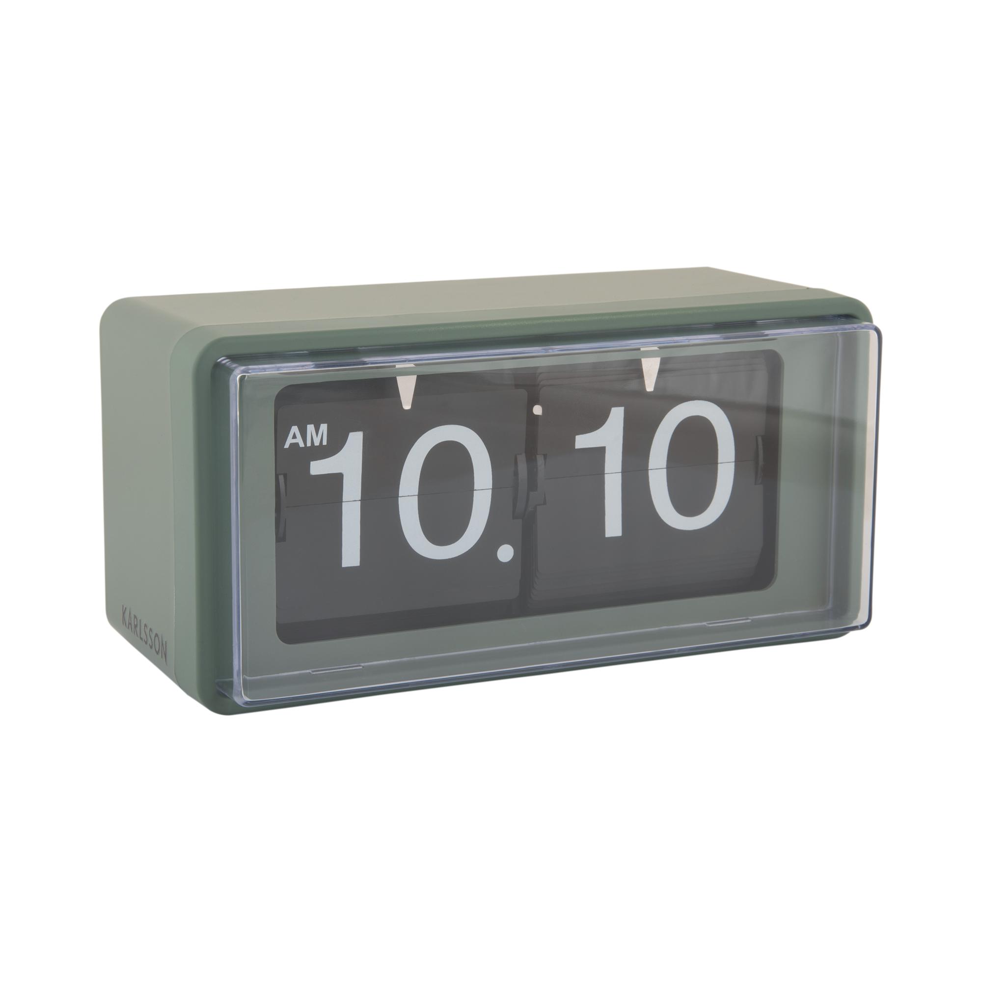 Karlsson wandklok Retro Boxed Flip - groen - 20x10x10cm