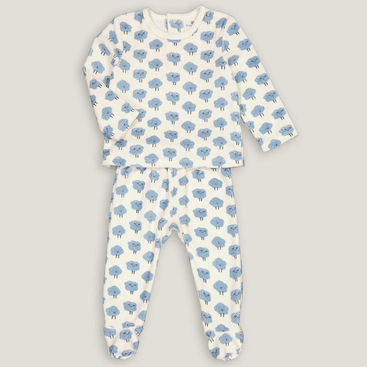 Pyjama 2 pièces à pieds en velours