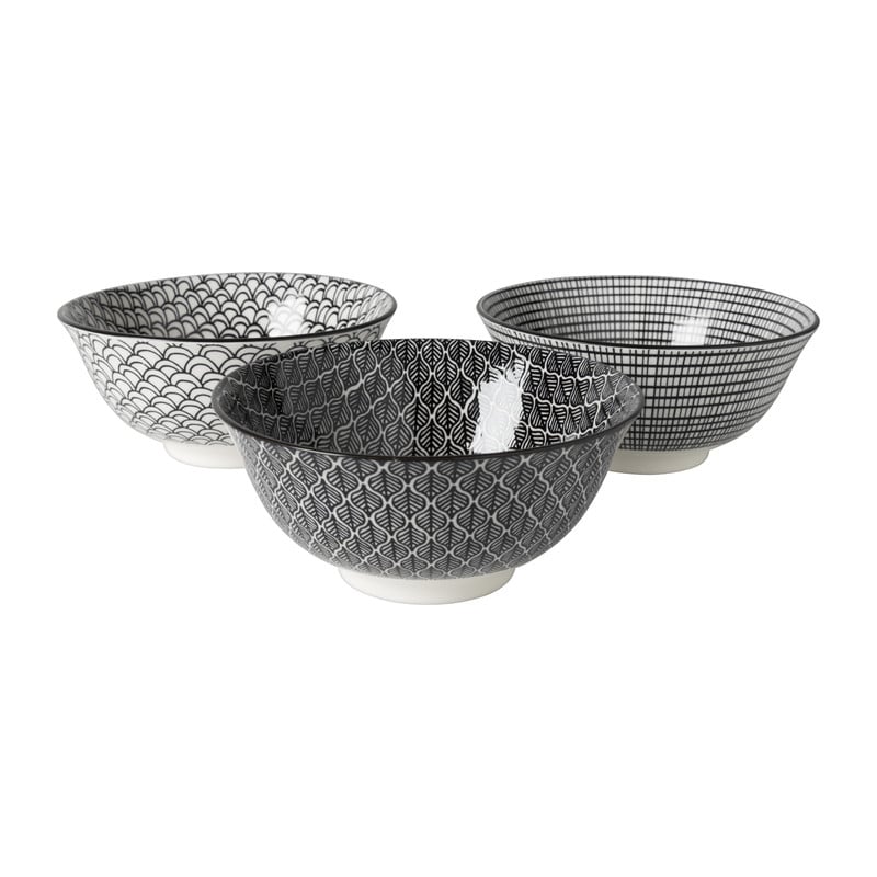 Schaaltje black print boog - &Oslash;16x6.5 cm