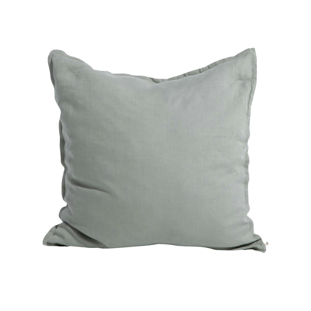 LES ESSENTIELS - Housse de coussin en lin lavé vert d'eau 45x45