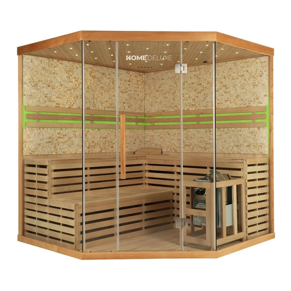 Sauna »Skyline XL BIG Kunststeinwand«, inkl. 8 kW Saunaofen mit integr. Steuerung, für 6 Personen
