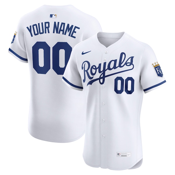 Kansas City Royals Nike Home Elite Custom Jersey - White