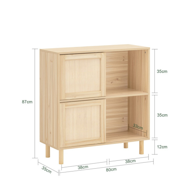 SoBuy Niski kredens z dwoma drzwiami 80x35x87cm Klasyczny FSB87-N