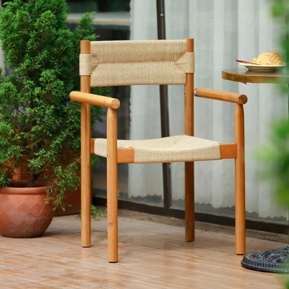 Set van 2 tuinstoelen van massief acaciahout