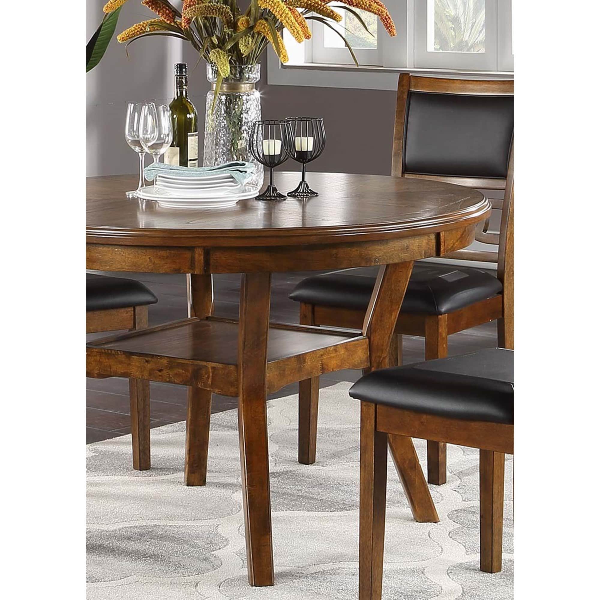 Walnut Rubber wood MDF Round Table 1pc,only table