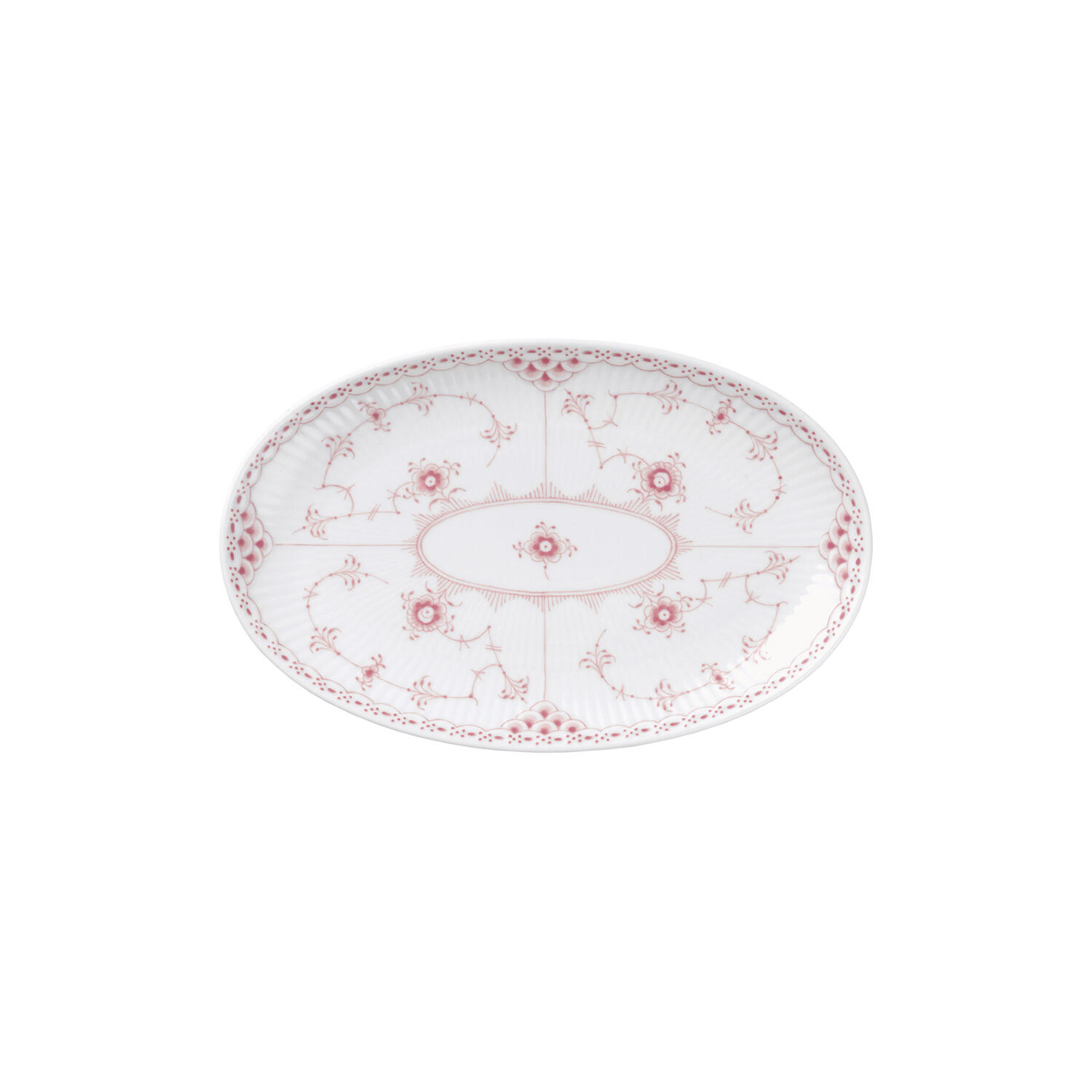 Koral Musselmalet Halvblonde asiet oval 23,5 cm