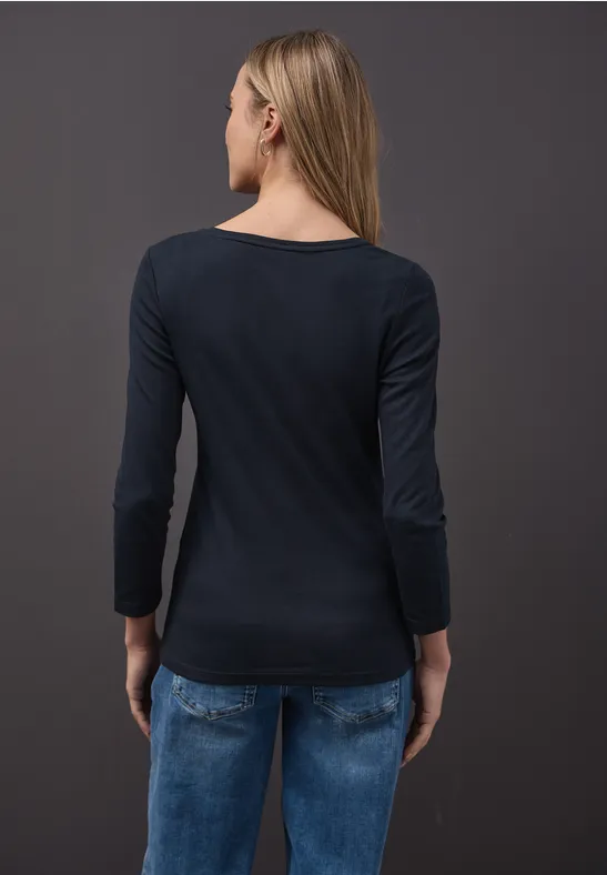 Basic Shirt mit Knopfdetail