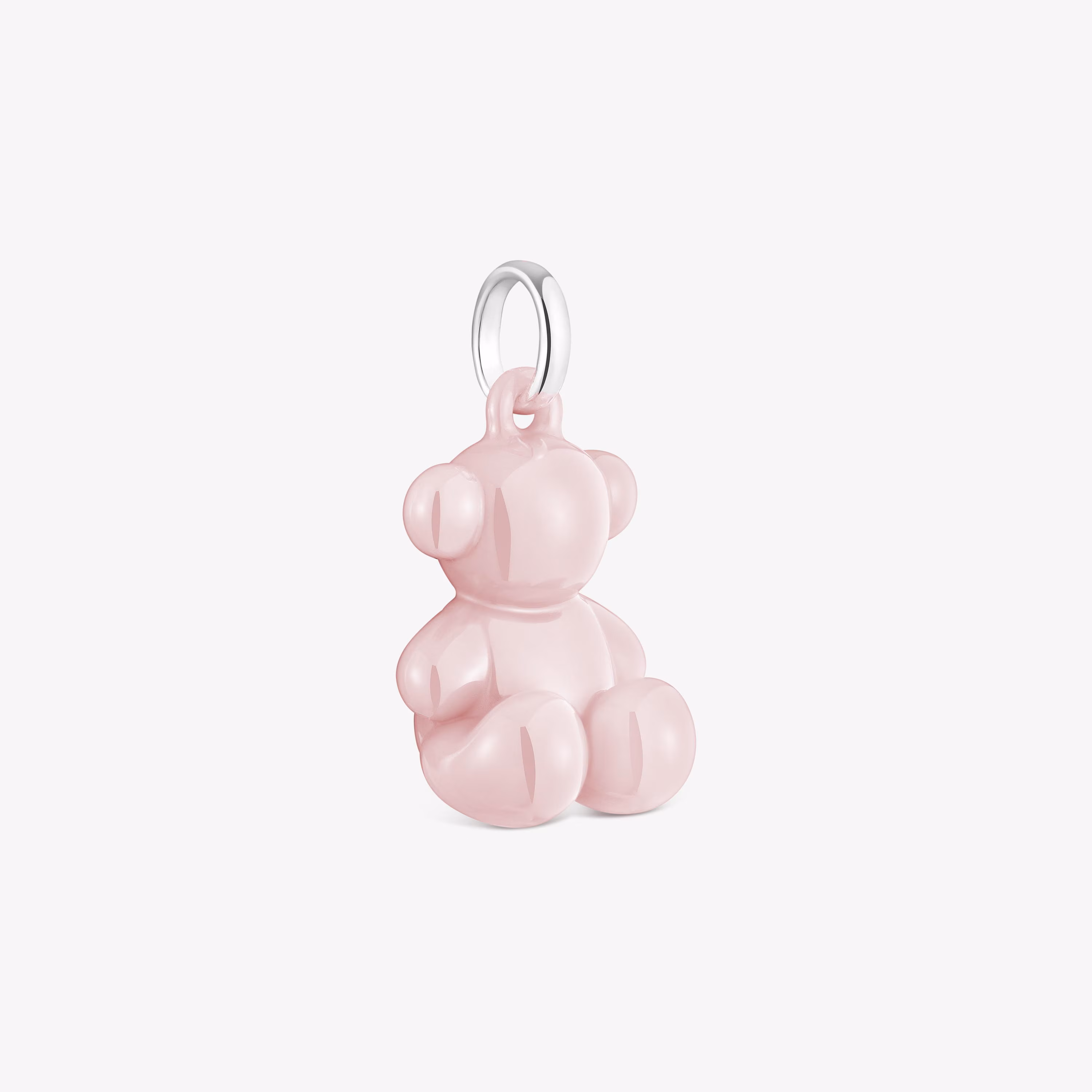 Colgante oso de plata y cerámica rosa Bold Bear
