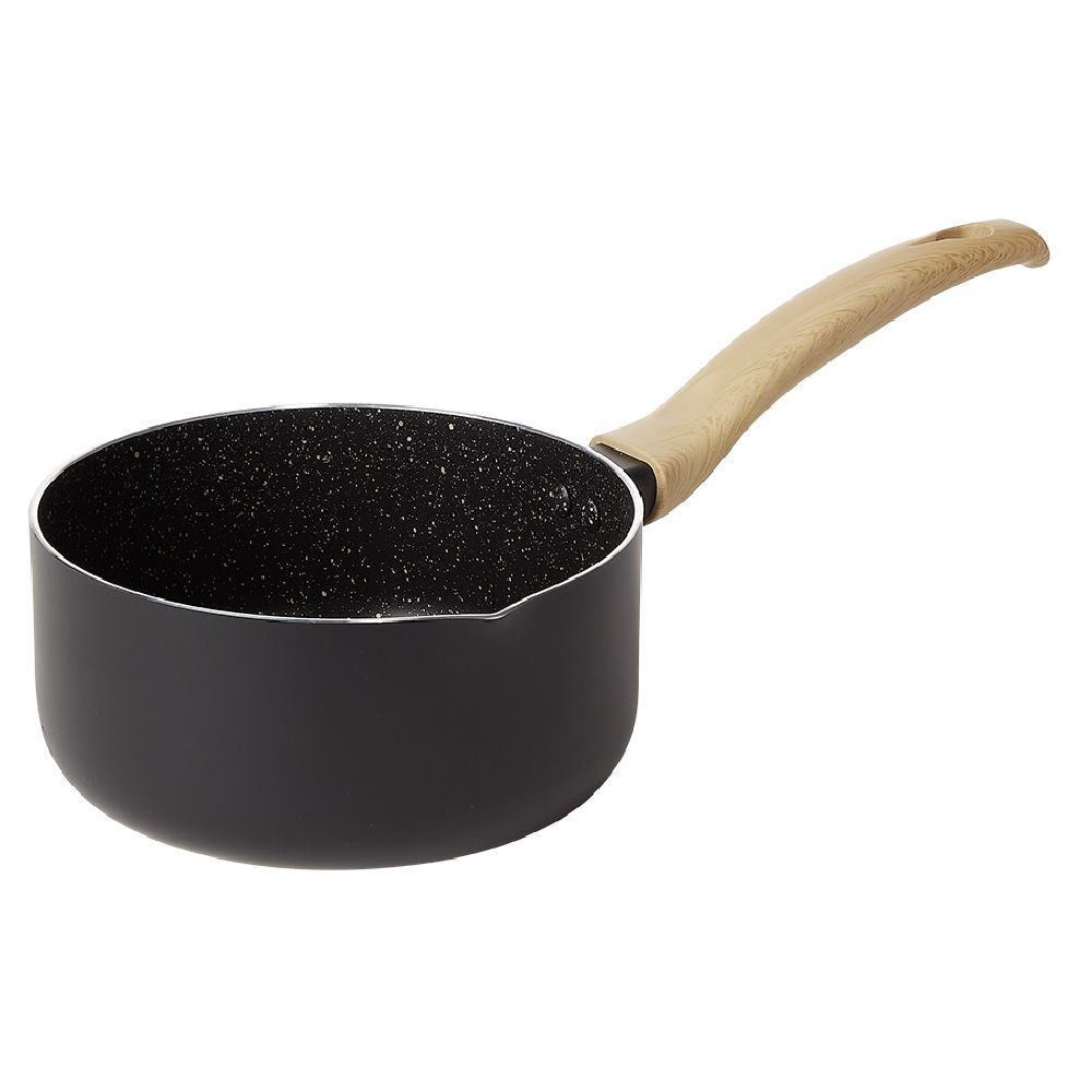 Casserole antiadhérente poignée soft touch beige et noir Ø18cm
