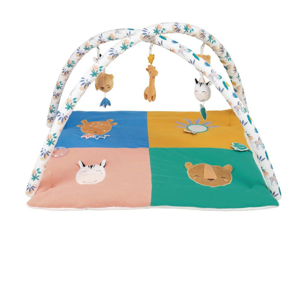 MADRID - Tapis d'éveil bébé carré animaux multicolores