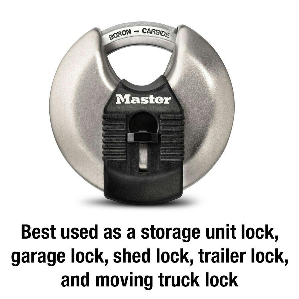 Master Lock 70mm-Wide Magnum Keyed Discus Padlock, Stainless Steel