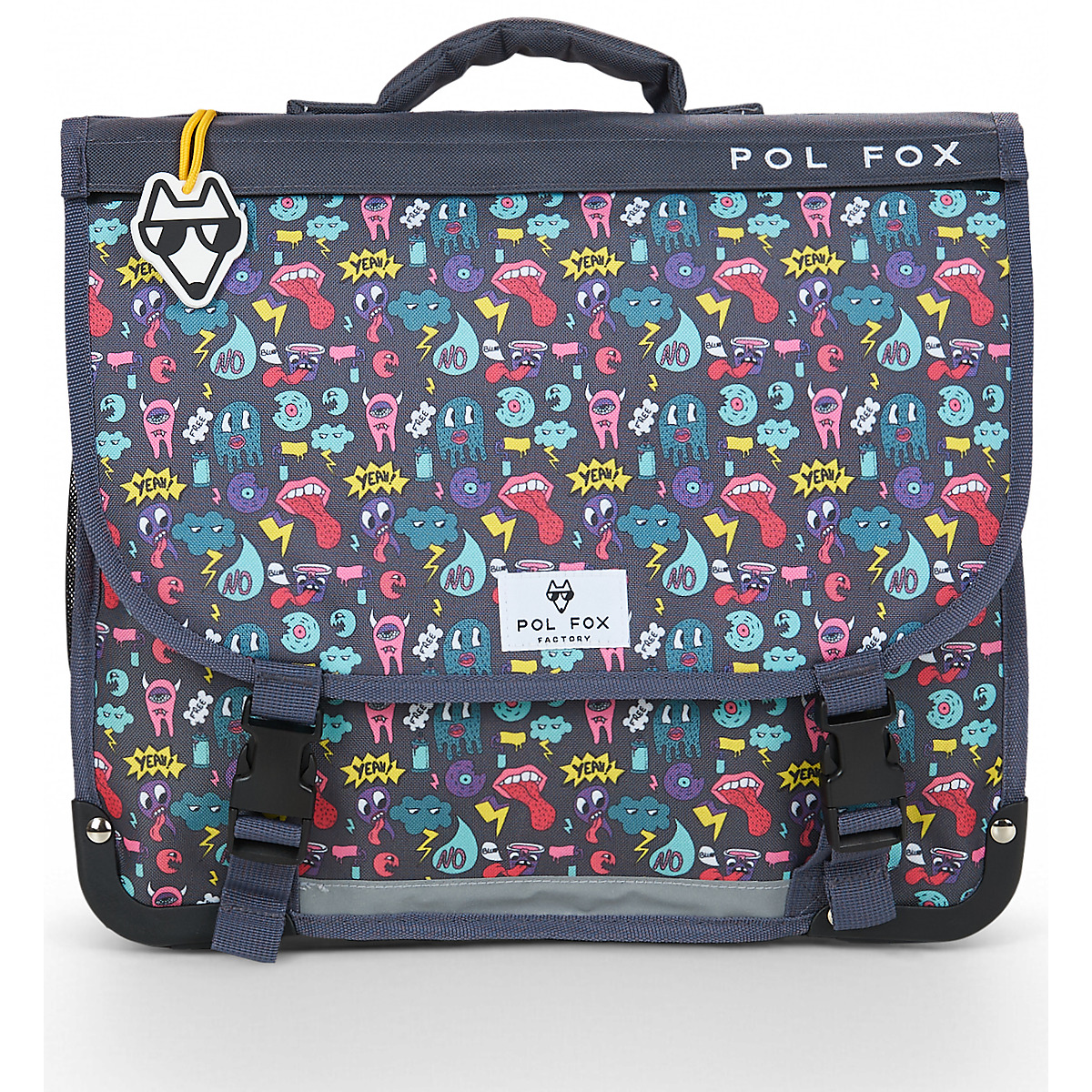 Pol Fox - CARTABLE 38 CM RIDER - Green / Grey
