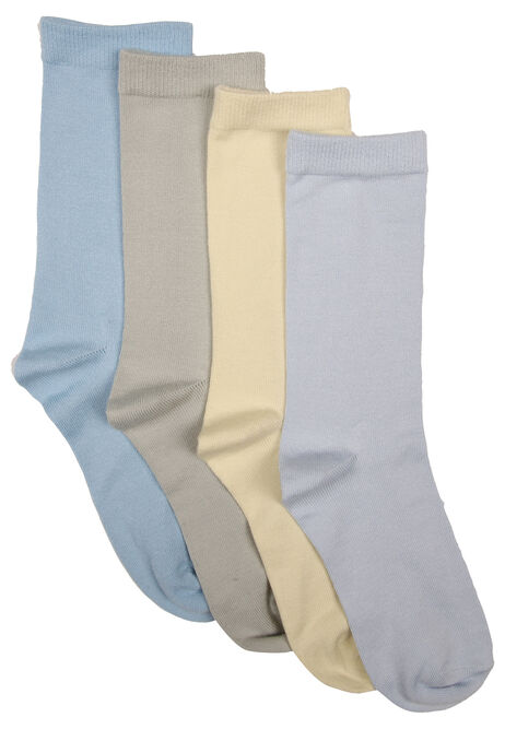 Womens 4pk Blue Super Soft Ankle Socks