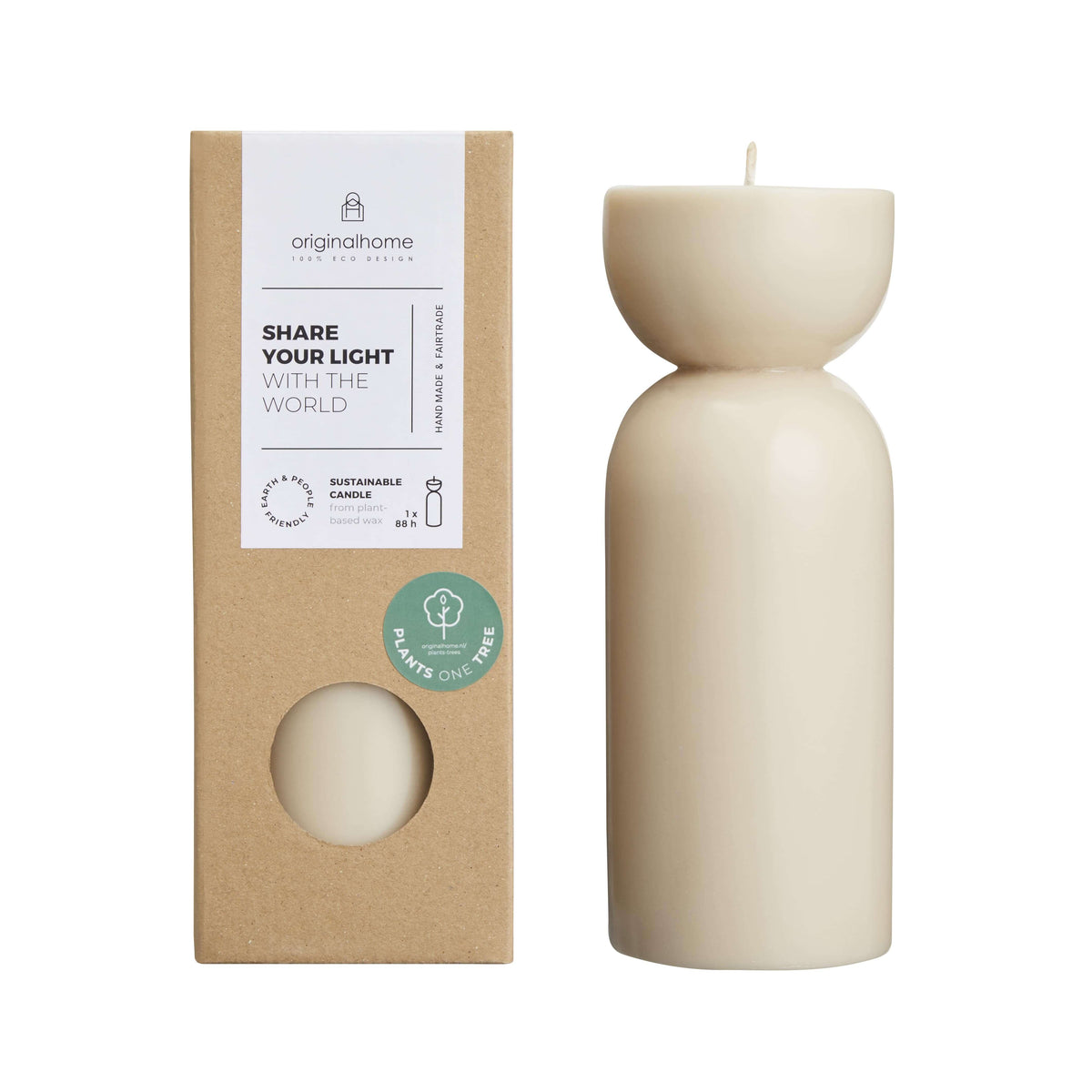 Originalhome kaars organische vorm - beige - M