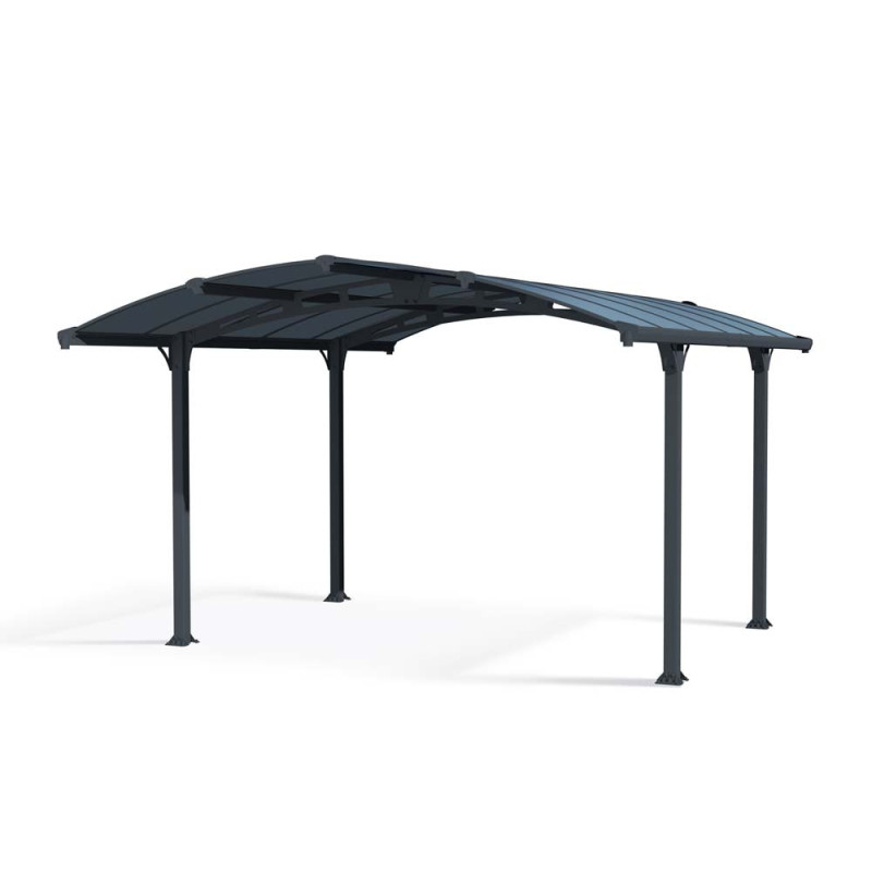 Carport en aluminium Arcadia gris foncé 14,1 m²