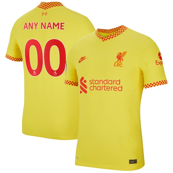 Liverpool Nike 2021/22 Third Vapor Match Custom Jersey - Yellow
