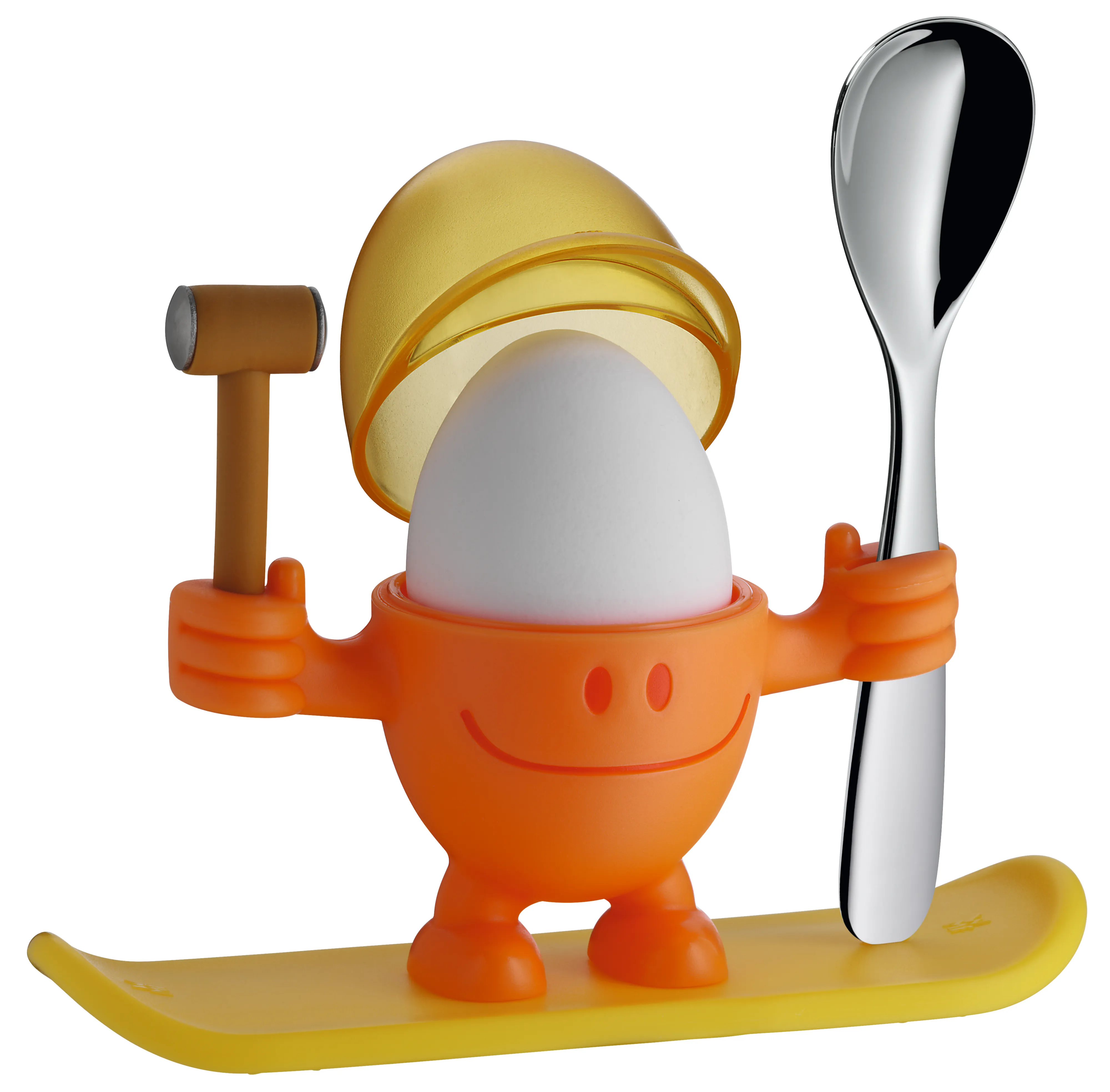 Egg cup set McEgg with spoon, orange 2-piece