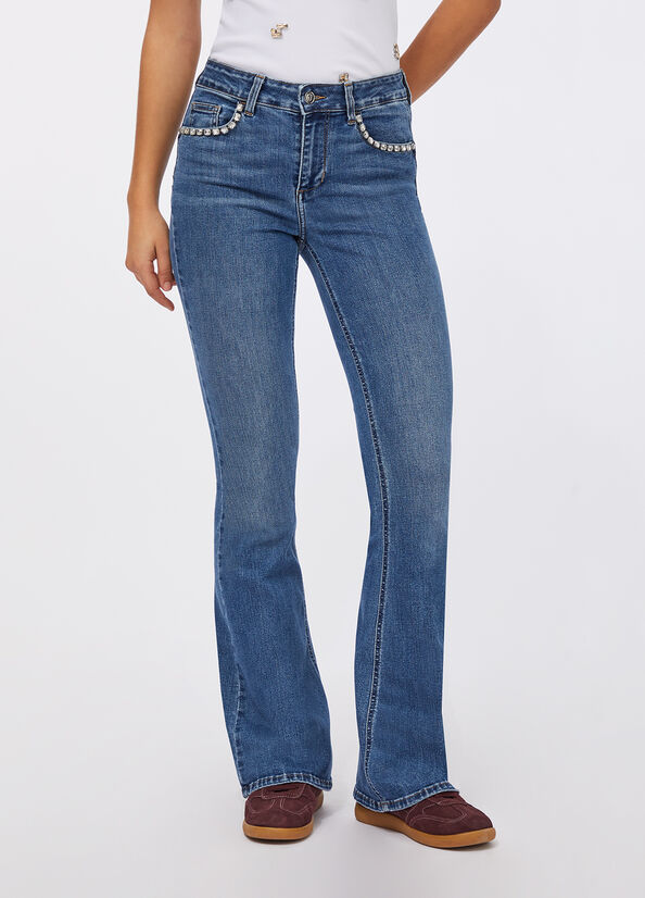 Jeans flare a vita alta