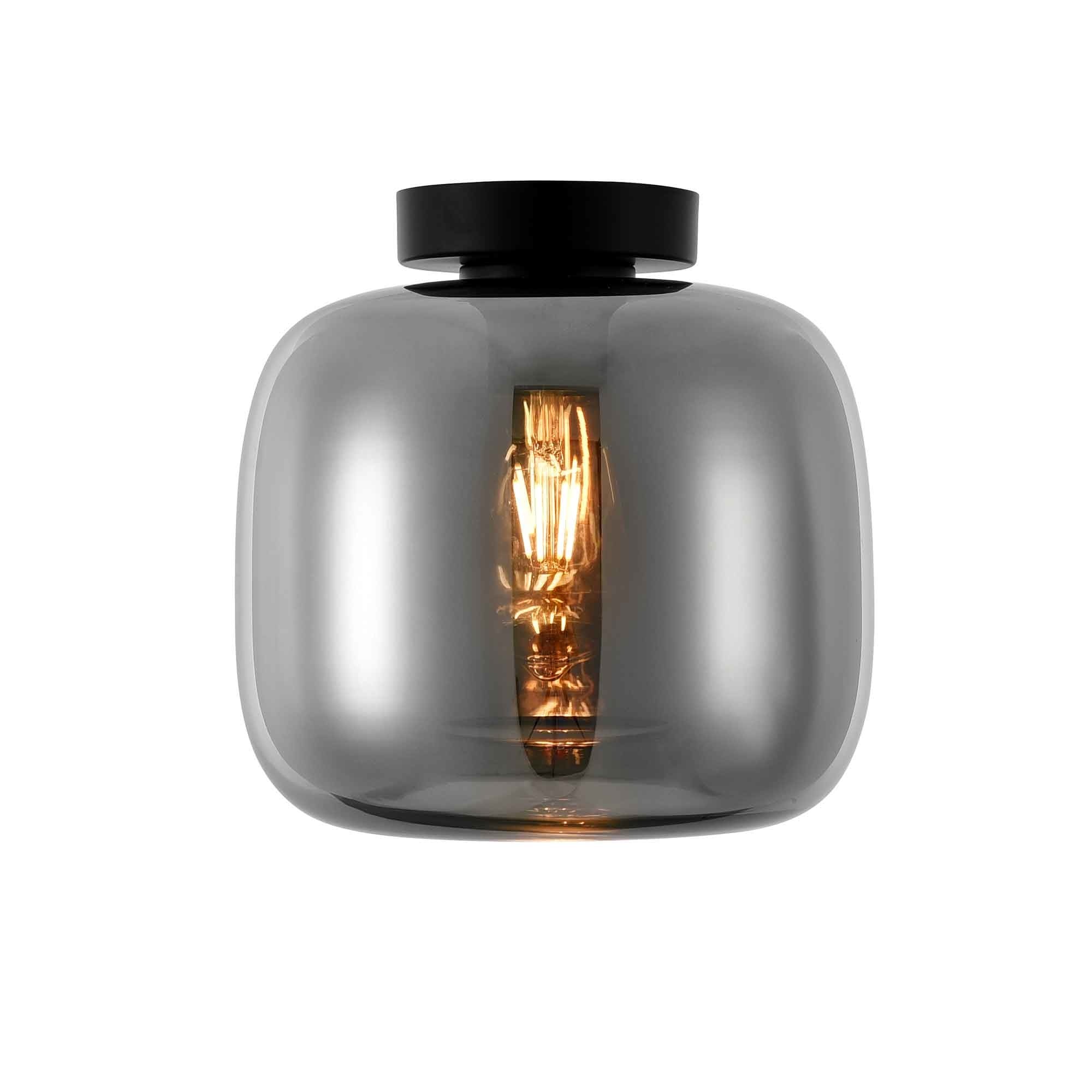 Artdelight plafondlamp Preston - 1 lichts - 24 x 23  cm - zwart