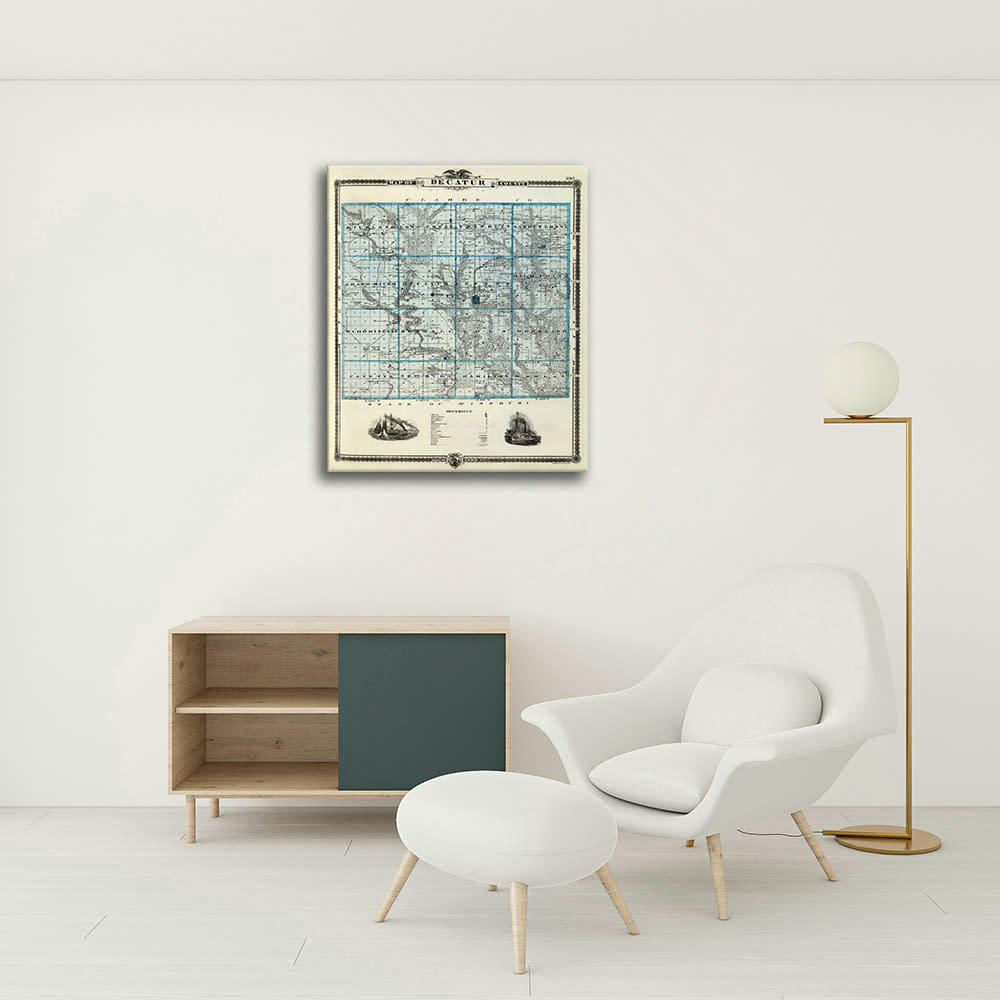 - Tableau cartographie ancienne carte No.66 80x100cm
