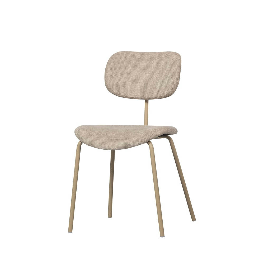 LINK - Lot de 2 chaises en chenille et métal sable
