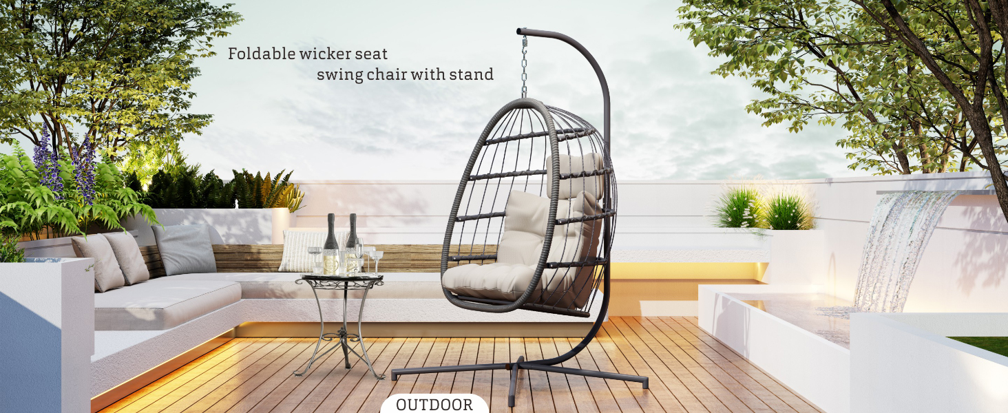 outdoor egg chair with stand