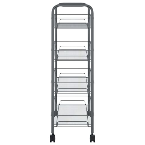 NNEVL 4-Tier Kitchen Trolley Grey 46x26x85 cm Iron
