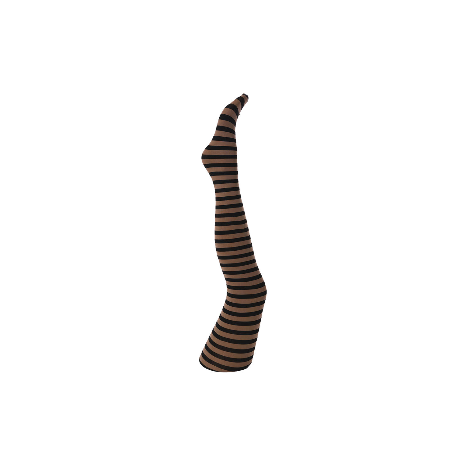 Klara stripe tights, camel and black stripe