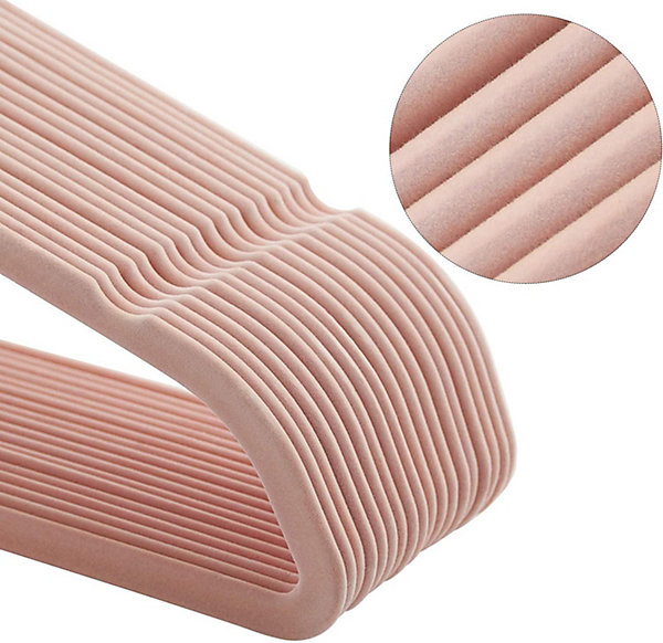 Lot de 50 cintres en velours rose Helloshop26