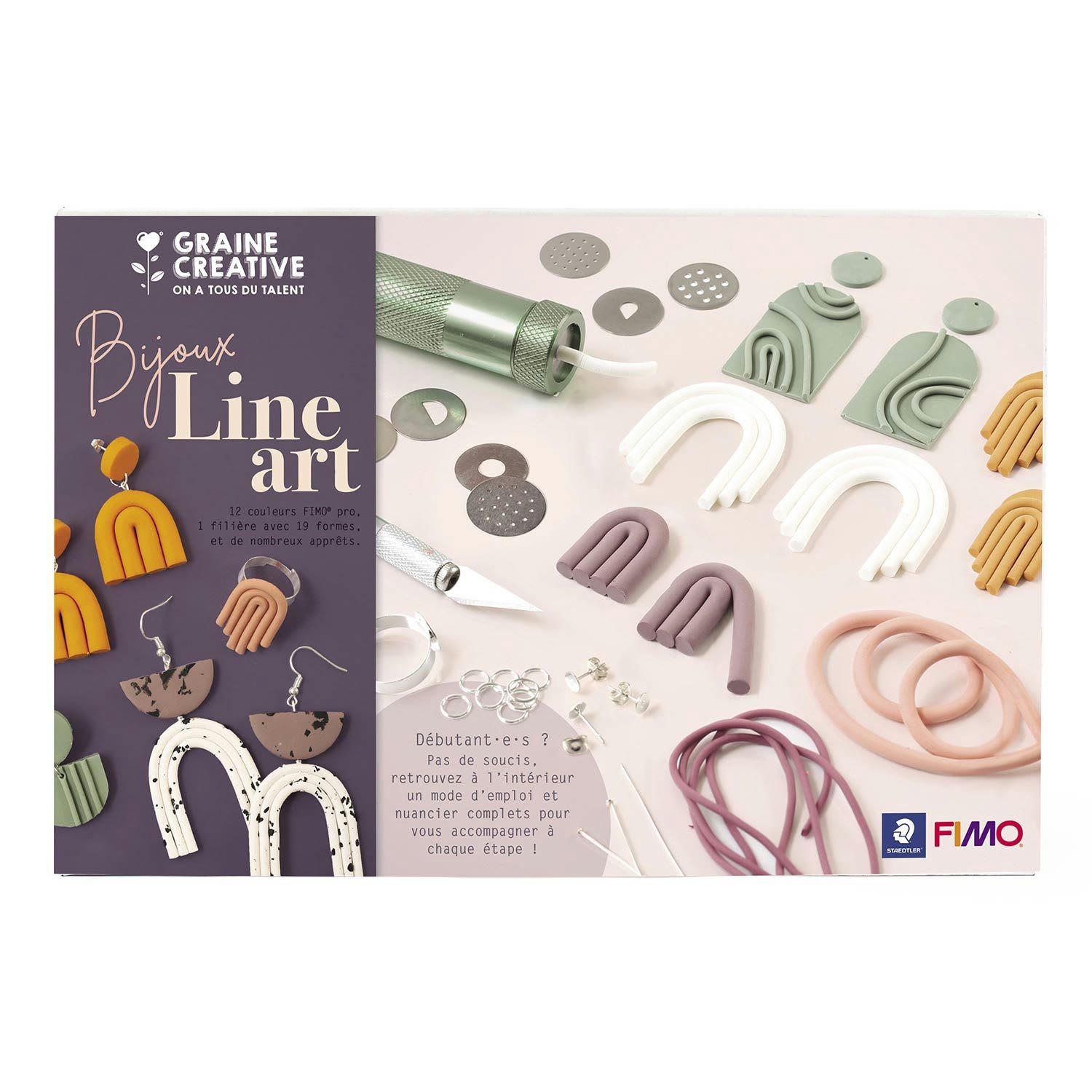 - Coffret DIY bijoux Line Art en pâte polymère