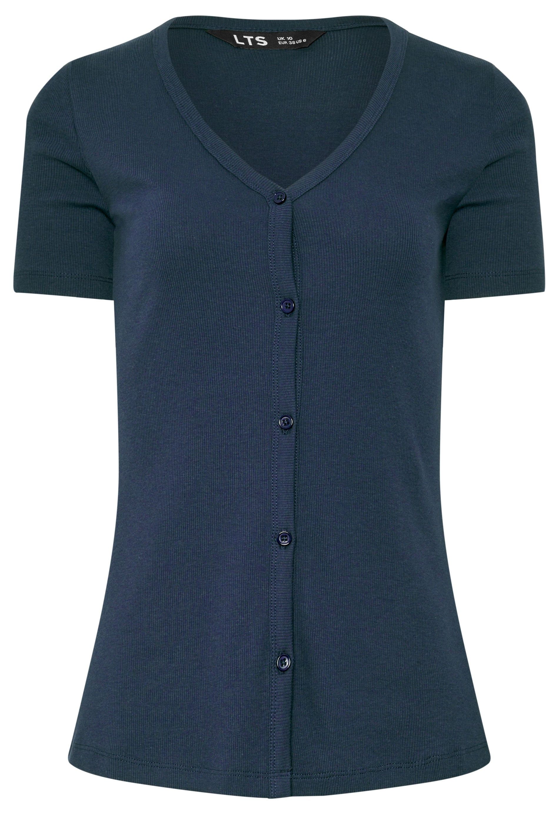 Long Tall Sally Tall Button Ribbed T-Shirt