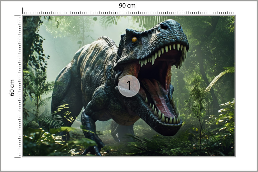 Fototapeta Młodzieżowa Niebezpieczny Dinozaur 3D 90x60cm