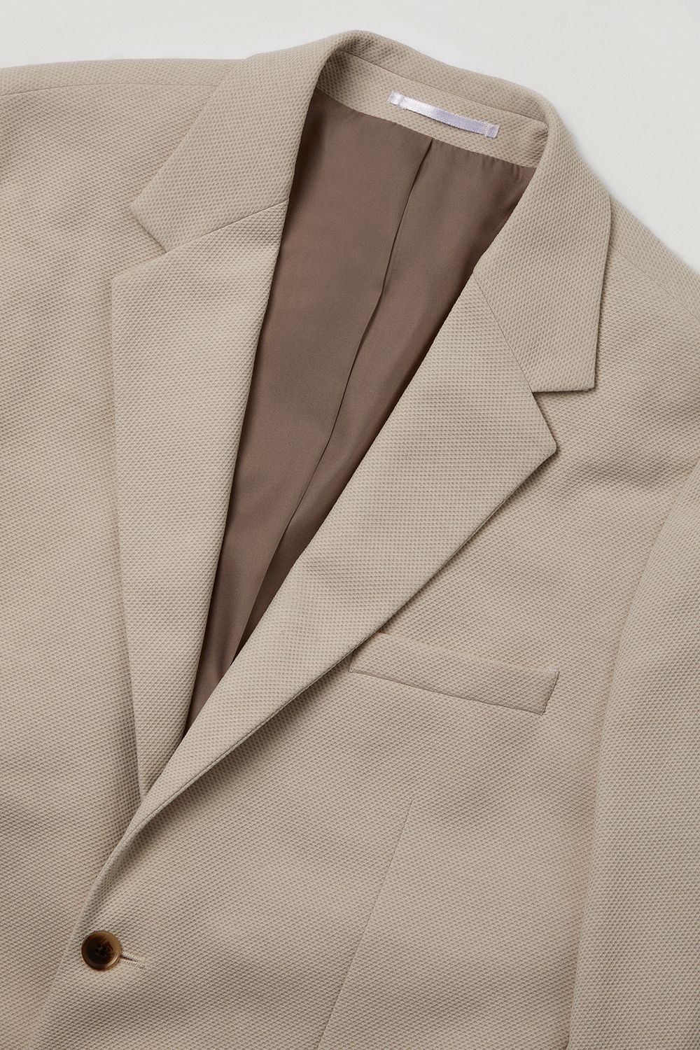 Burton Neutral Pique Patch Pocket Slim Fit Blazer