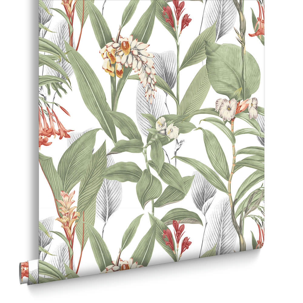 - papier peint botanical vert 1005x52cm