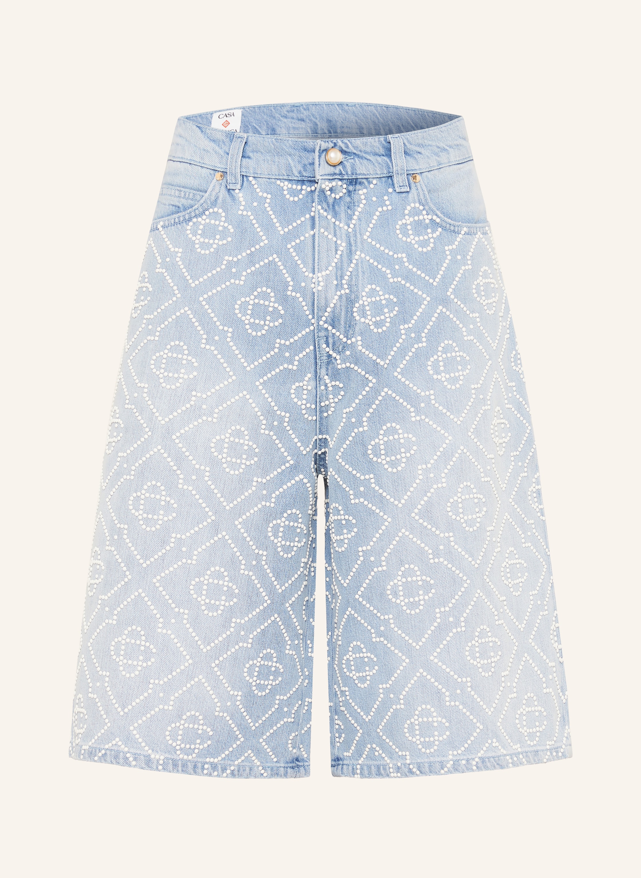 Casablanca Jeansshorts mit Schmuckperlen