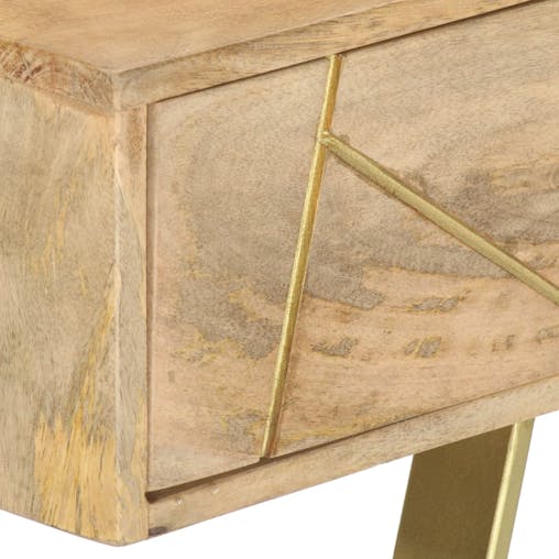 NNEVL Writing Desk with Drawers 100x55x75 cm Solid Mango Wood