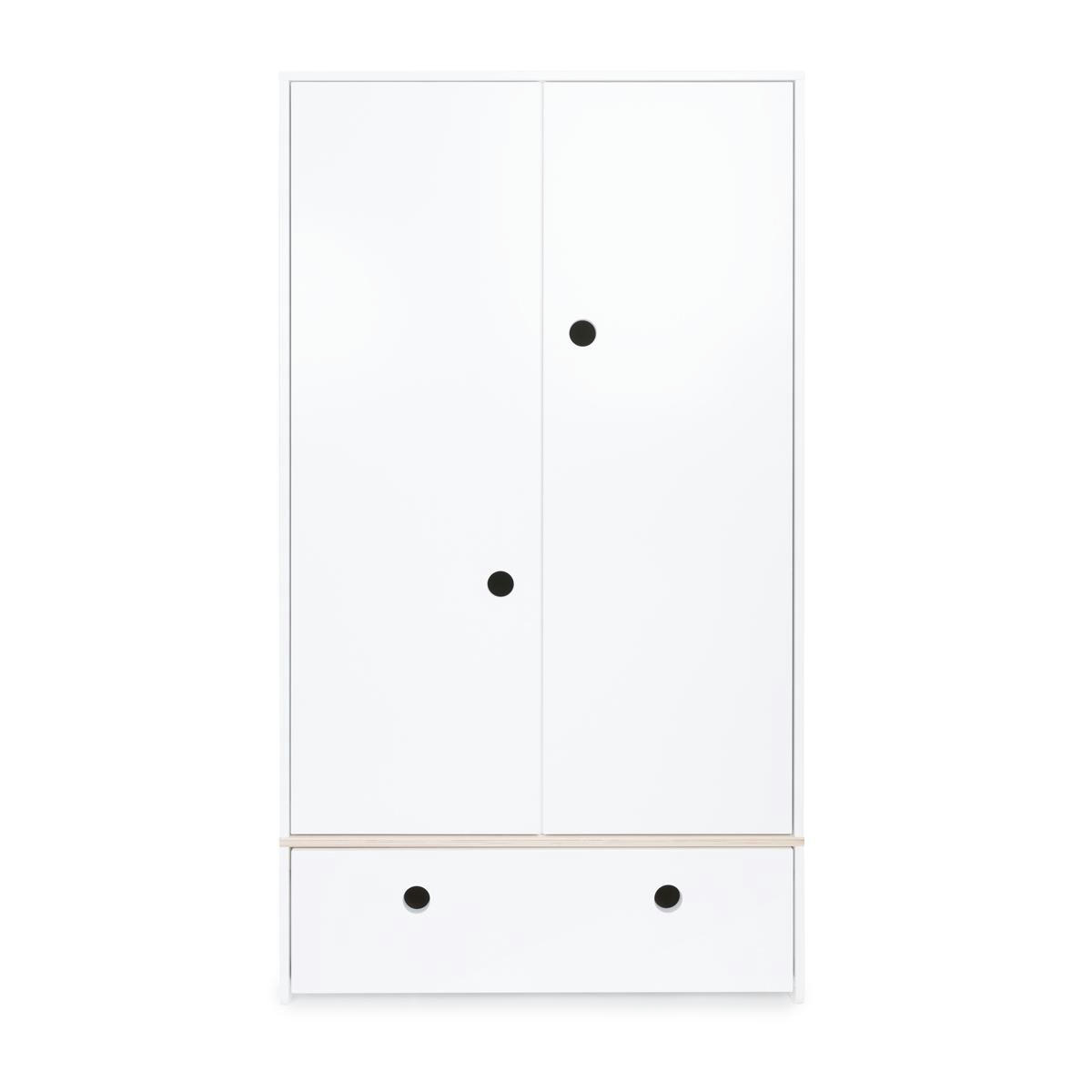 COLORFLEX - Armoire 2 portes façade tiroir blanc