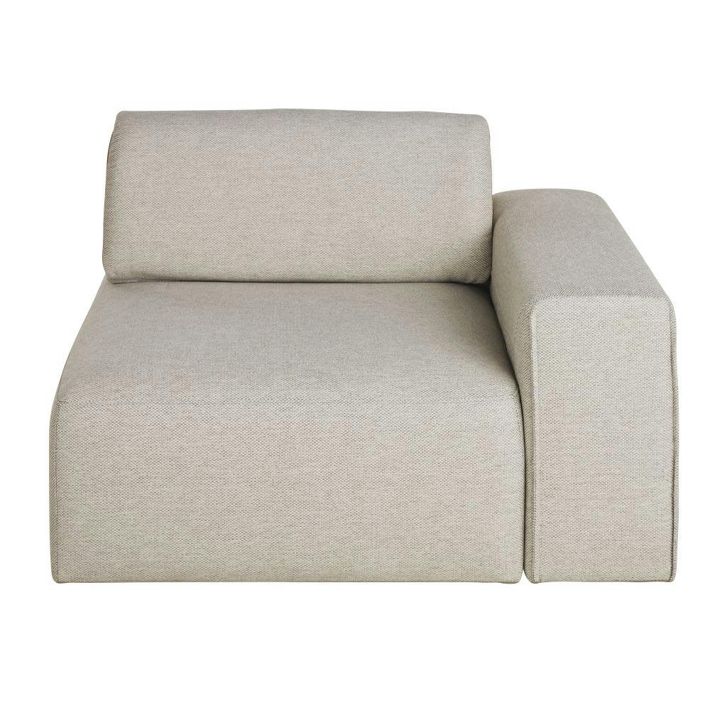 Astus - Accoudoir réversible pour canapé modulable gris chiné