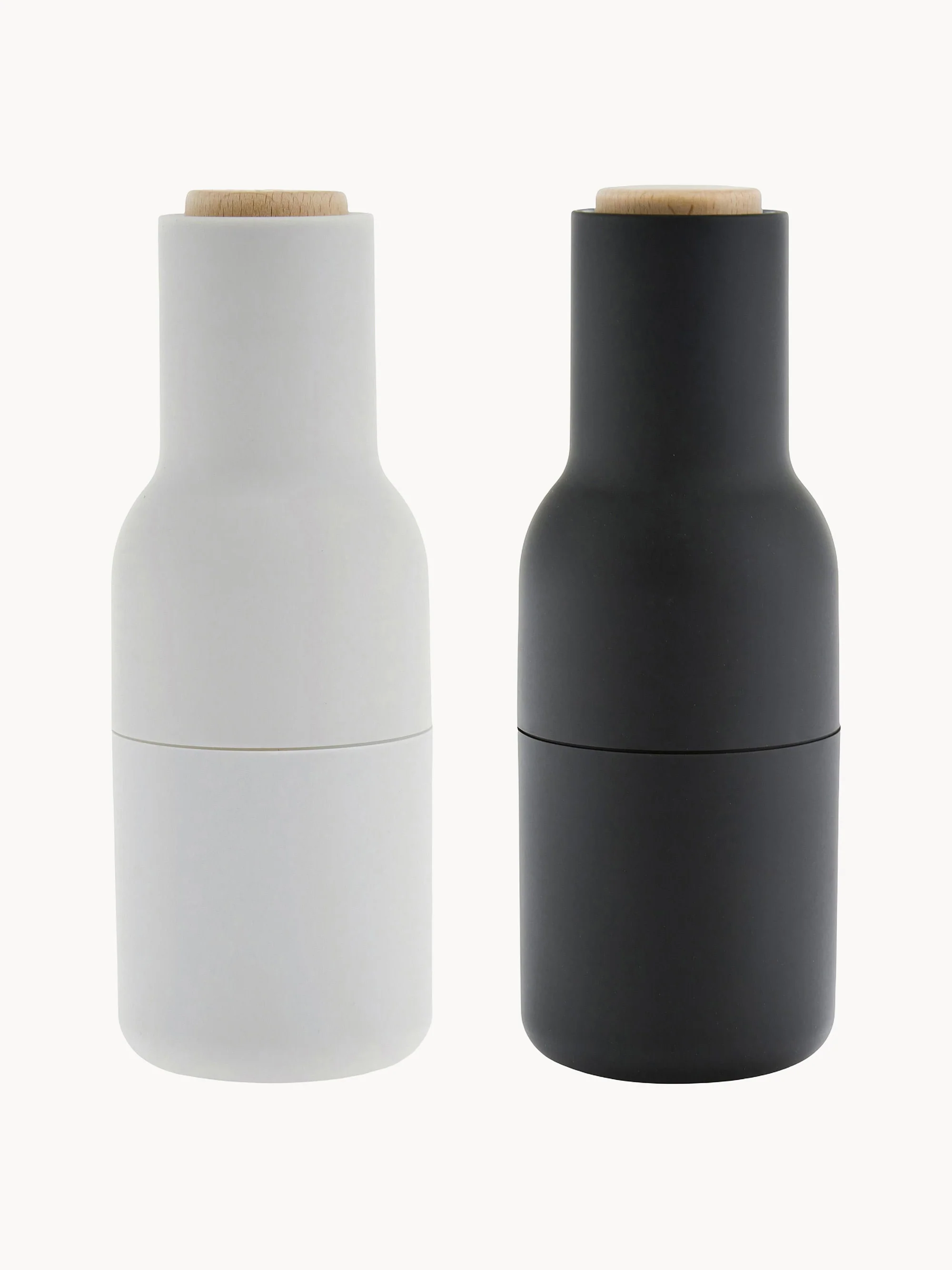 Salz- und Pfeffermühlen Bottle Grinder mit Buchenholz-Deckeln, 2er-Set