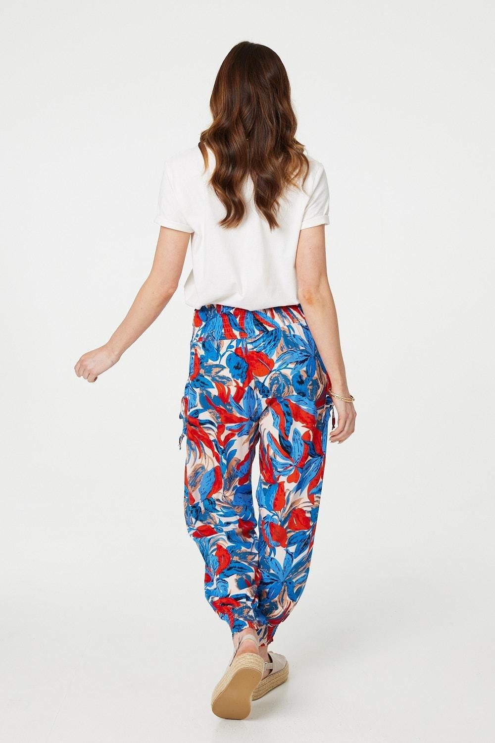 Izabel London Tropical Leaf Print Harem Pants