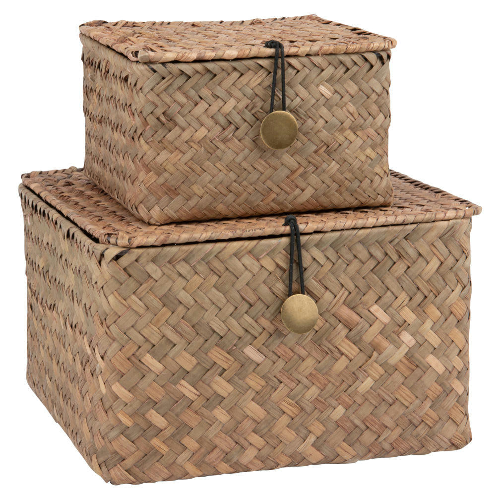 SAKURA - Boîtes en paille tressée (x2)