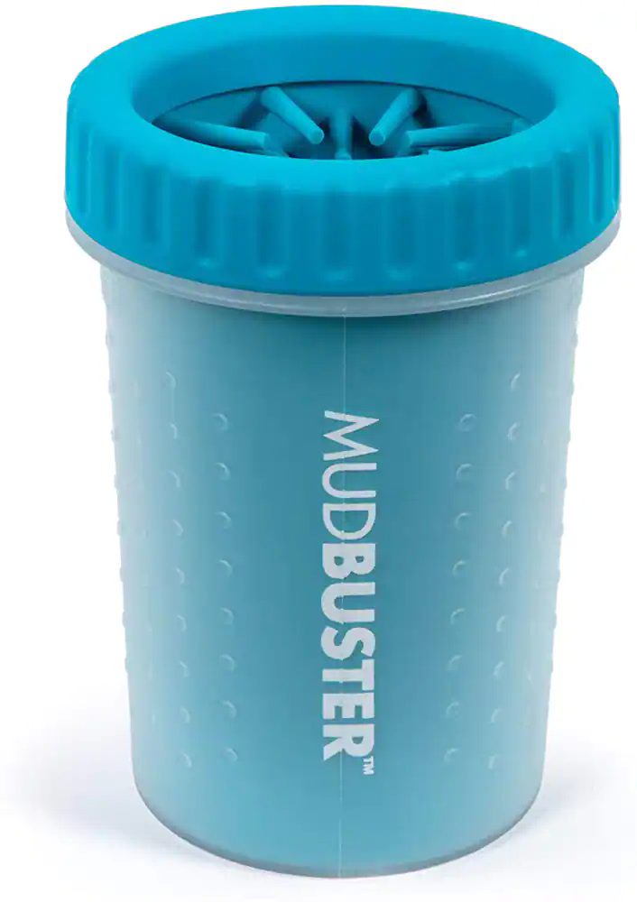 Dexas MudBuster Portable Dog Paw Cleaner with Silicone Bristles, Medium, Blue