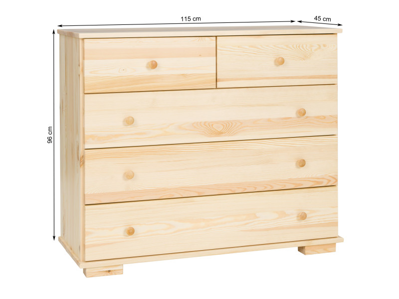 Komoda drewniana VII MODERN, kolor sosnowy