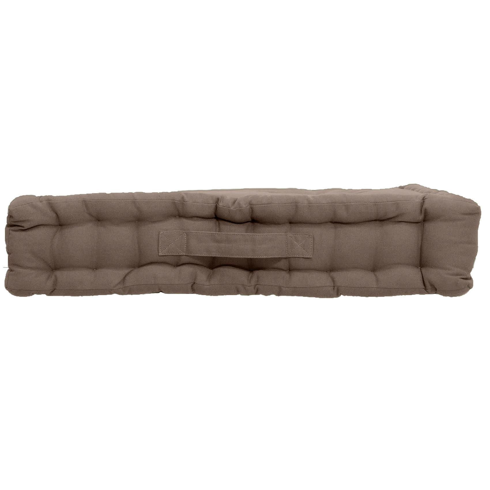 - Coussin de sol uni en pur coton taupe 50x50x10 cm