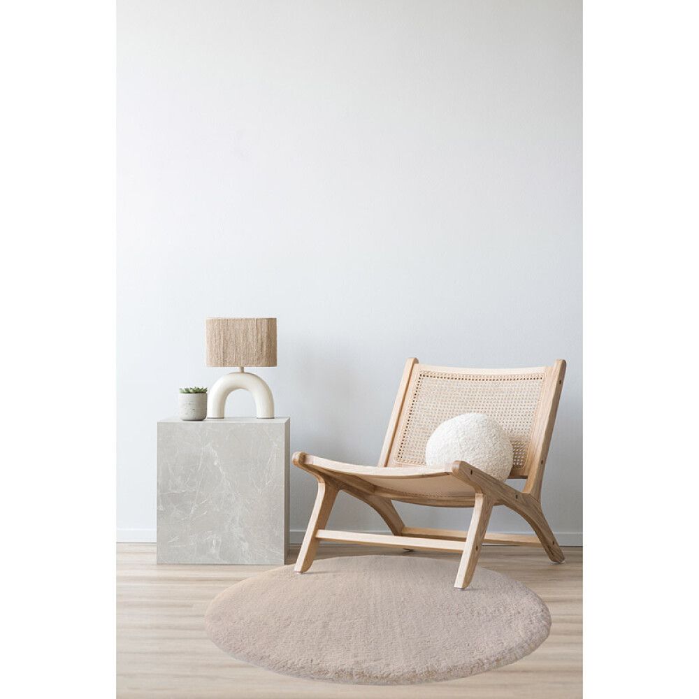 GULVTEPPE SUPERSOFT Ø80CM GRÅBEIGE