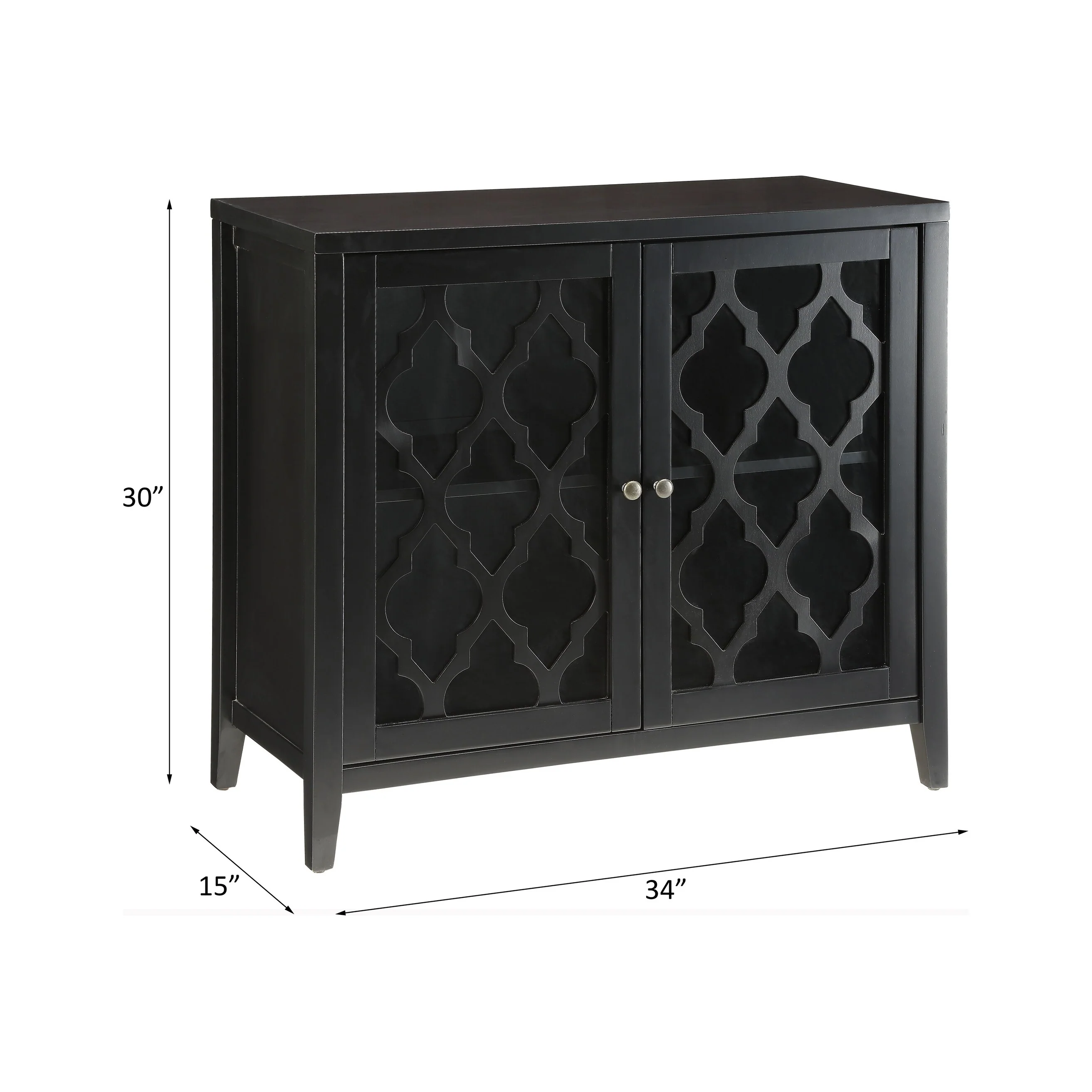 Black Finish Console Cabinet