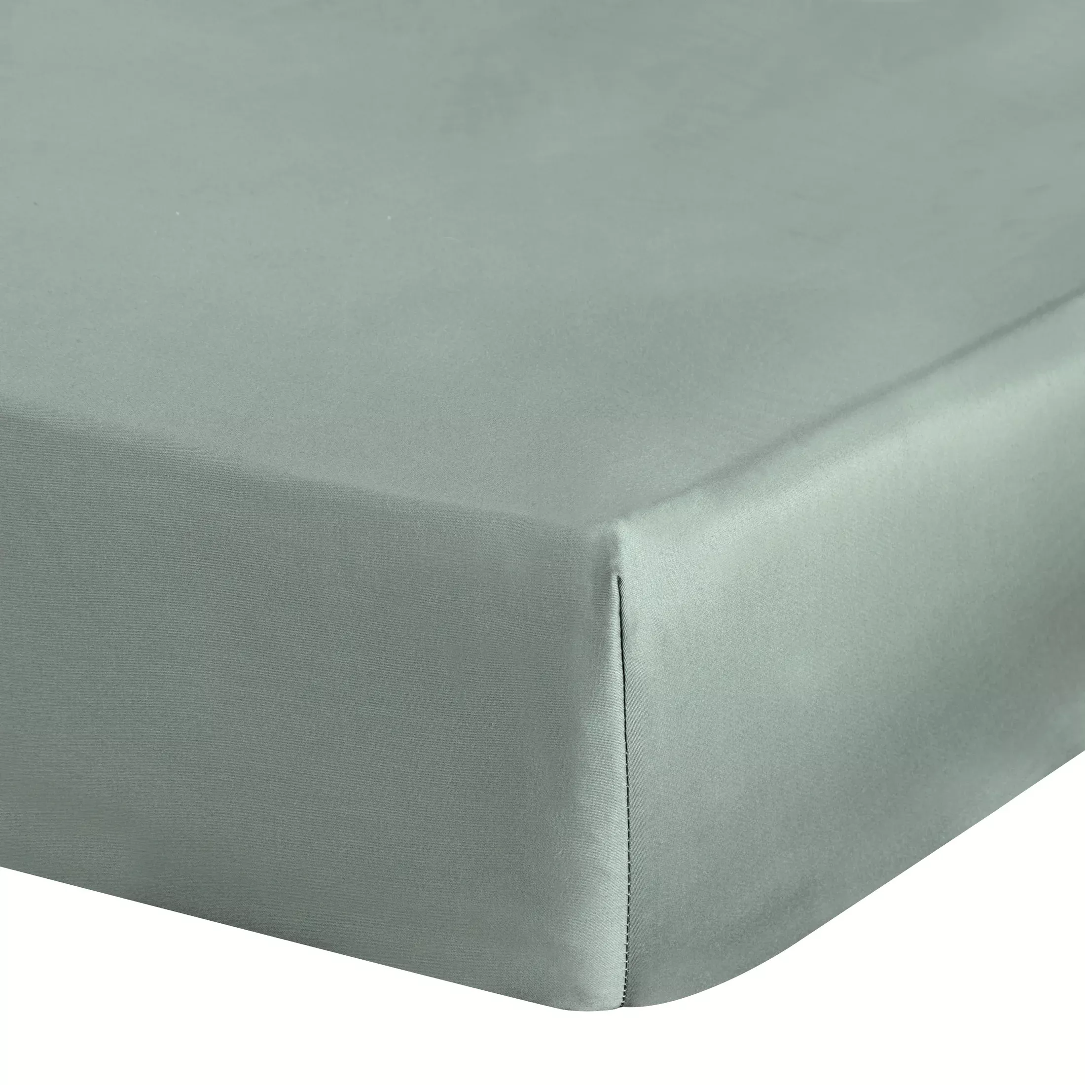 Prześcieradło gładkie z gumką 220x200 cm z satyny bawełnianej kolor szałwiowy 125 g/m2 NOVA 3