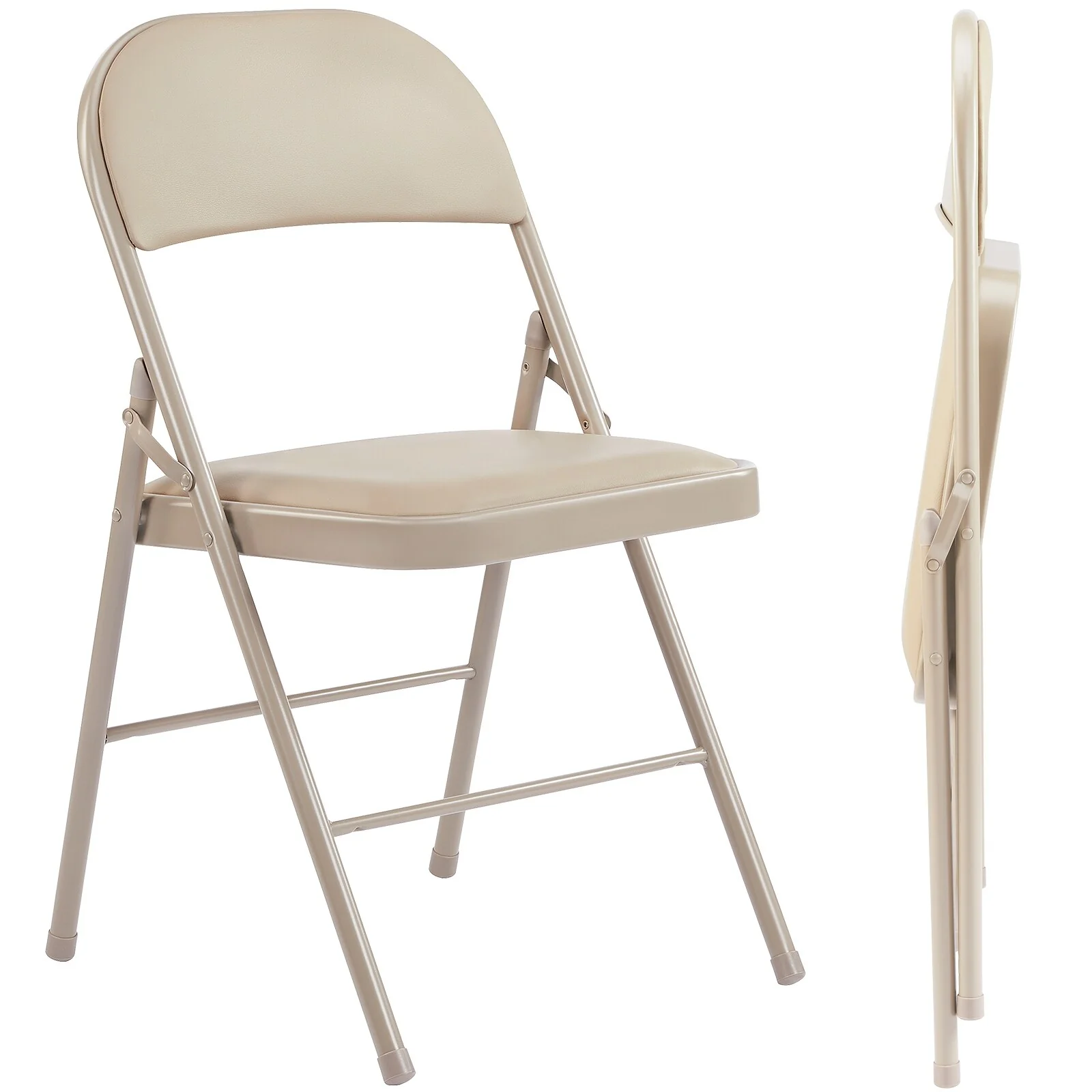2-Pack Leather Padded Folding Chairs